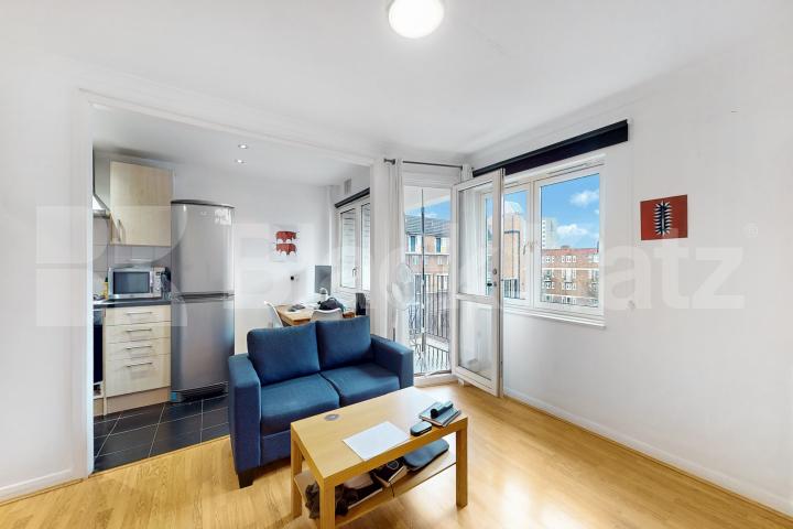 Top floor double studio with south facing balcony Tisdall House Barlow Street , Elephant and Castle