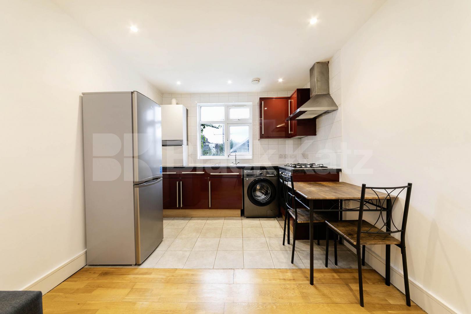 Located on the sought-after Charteris Road in the heart of Queens Park, this beautifully redecorated two-bedroom, two-bathroom apartment offers stylish and contemporary living.The property features two generous double bedrooms, both with space for de Charteris Road, Queens Park, NW6,  London