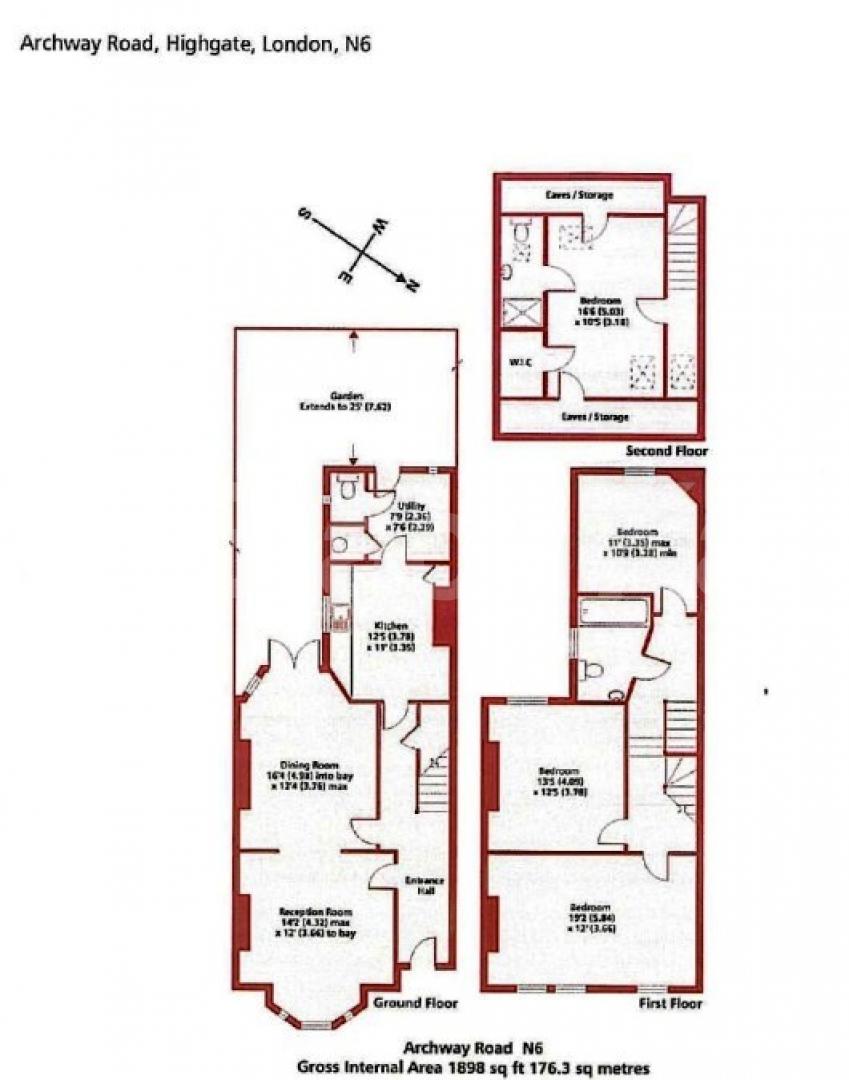 			4 Bedroom, 1 bath, 1 reception Terraced House			 Archway Road, HIGHGATE