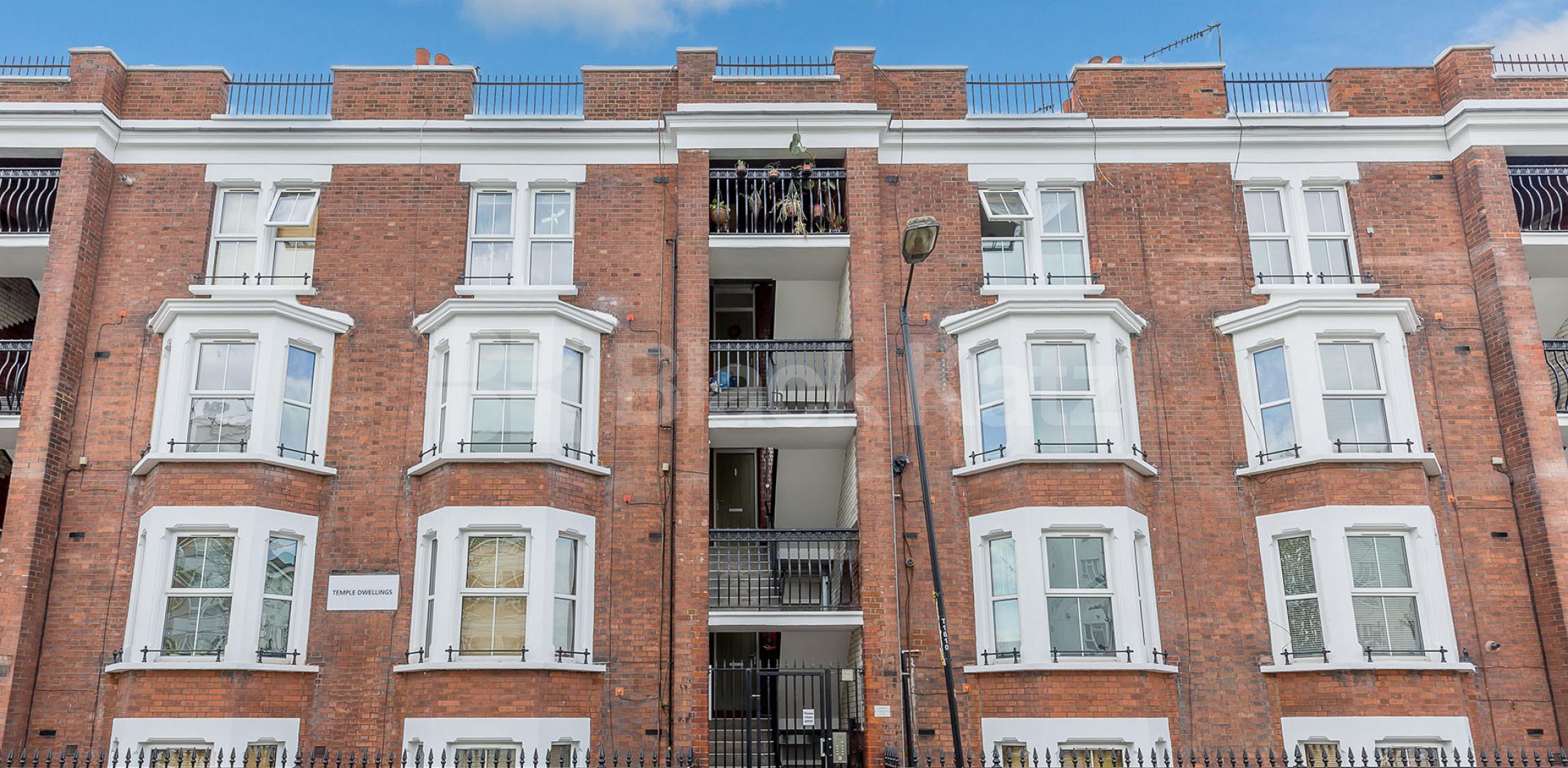 			1 Bedroom, 1 bath, 1 reception Flat			 TEMPLE DWELLINGS-TEMPLE STREET, BETHNAL GREEN-HACKNEY-LONDON FIELDS