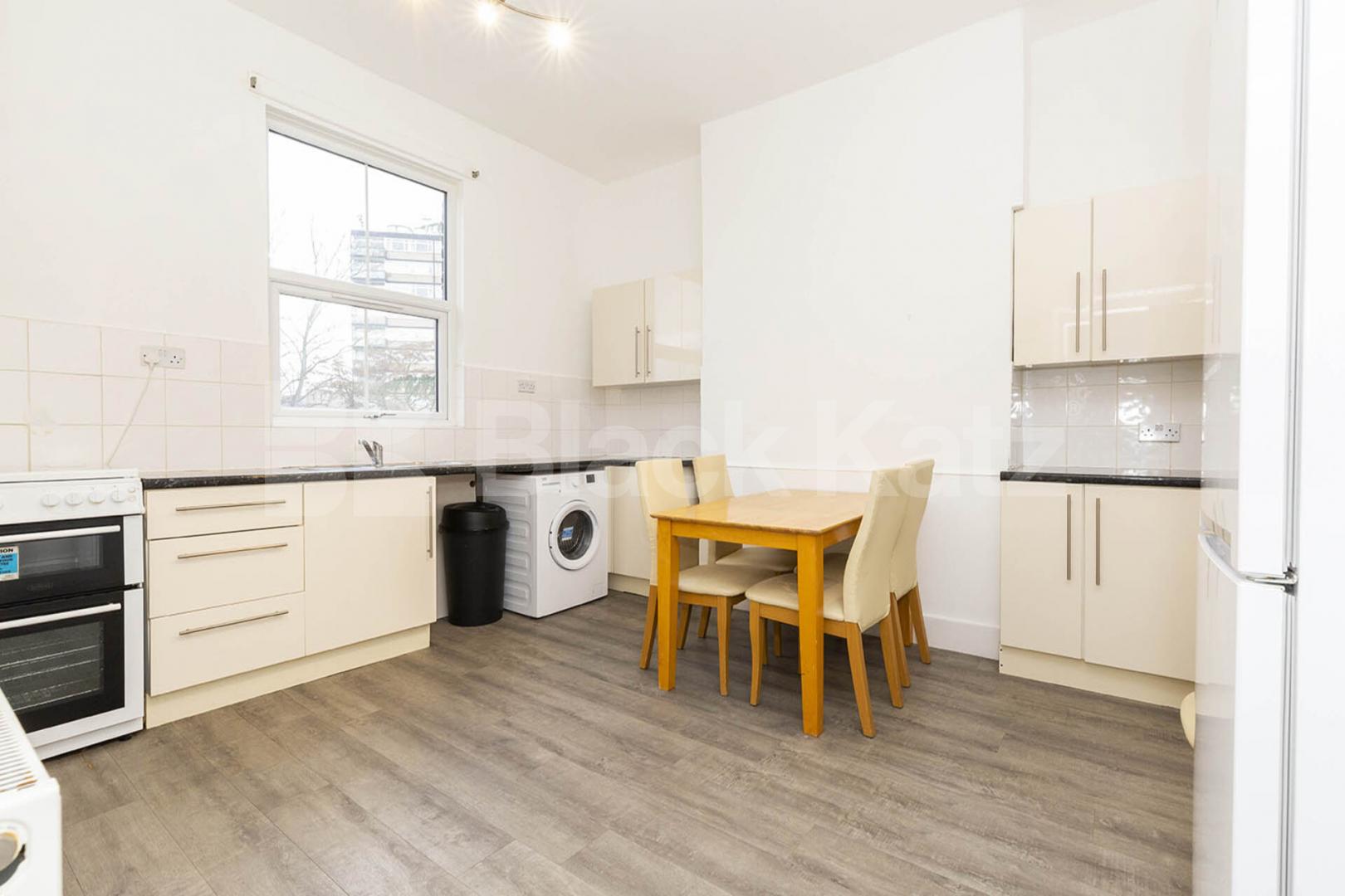 Split over two floors a large 3 bedroom apartment with kitchen diner Hungerford Road, Hillmarton Conservation Area 