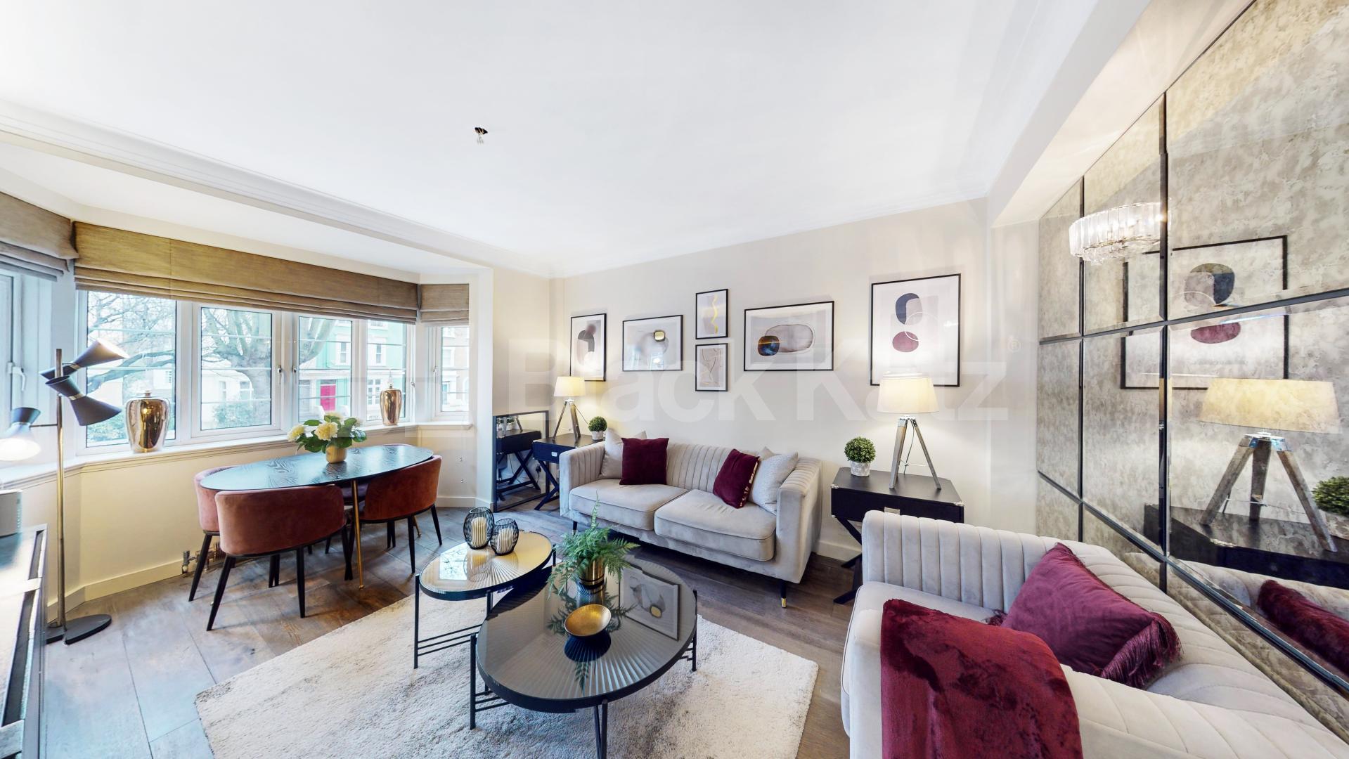 We are proud to present this stunning one bedroom apartment in a luxury Kensington mansion block that is inclusive of heating and hot water bills Pembroke Road, London, W8,  London