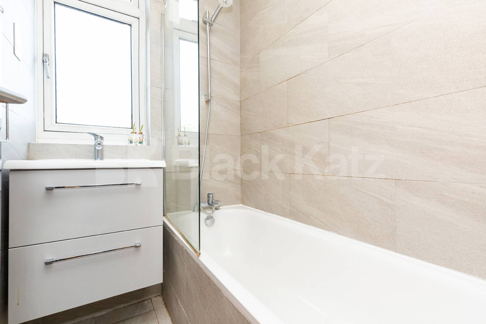 Modern three double bedroom flat arranged over two floors with Balcony Rowstock Gardens, Camden Borders 