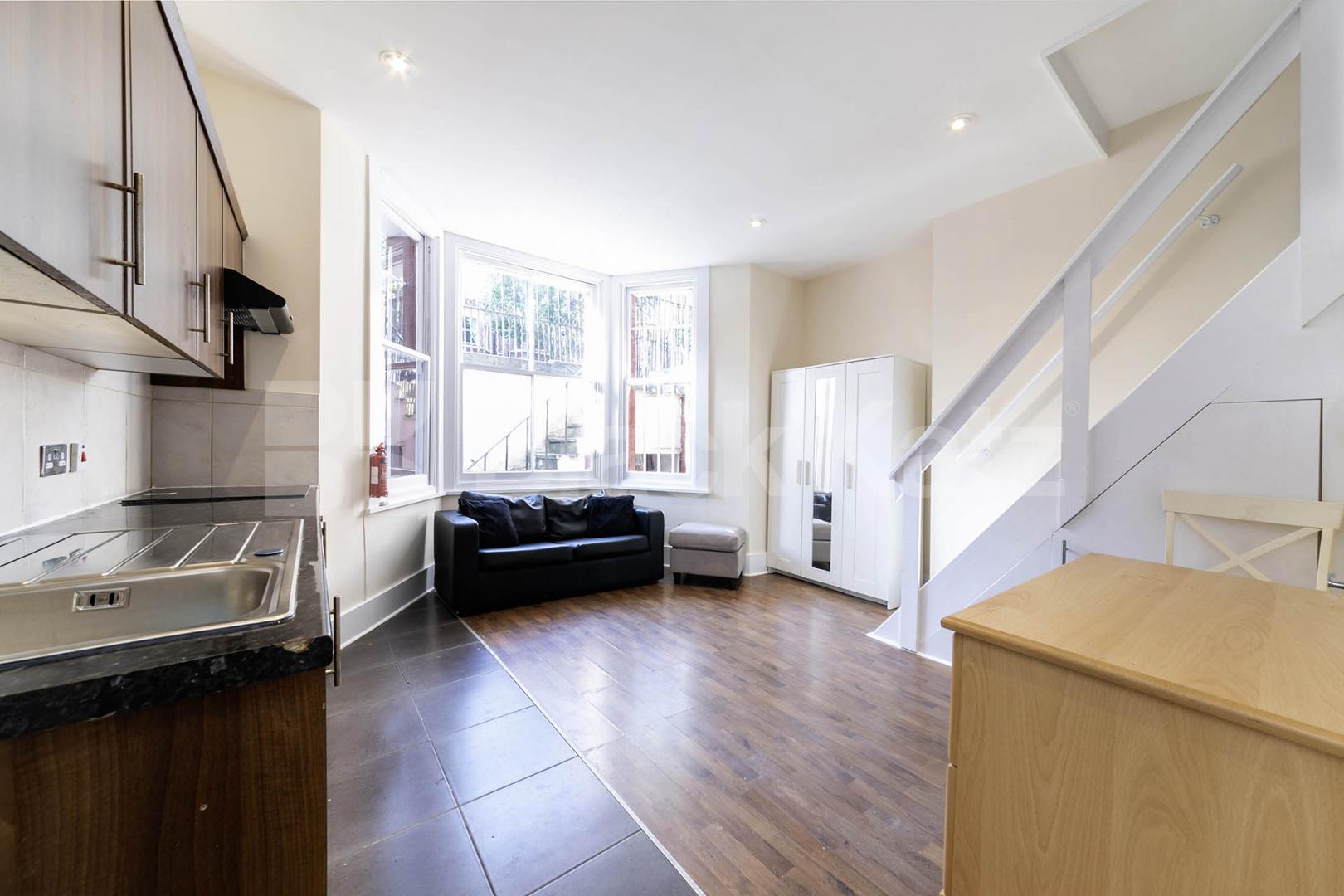 A spacious and well-presented furnished studio apartment with a mezzanine sleeping area, offering a bright and comfortable living space.The property is fully self-contained and provides everything needed for convenient modern living Sutherland Avenue, Maida Vale, W9,  London
