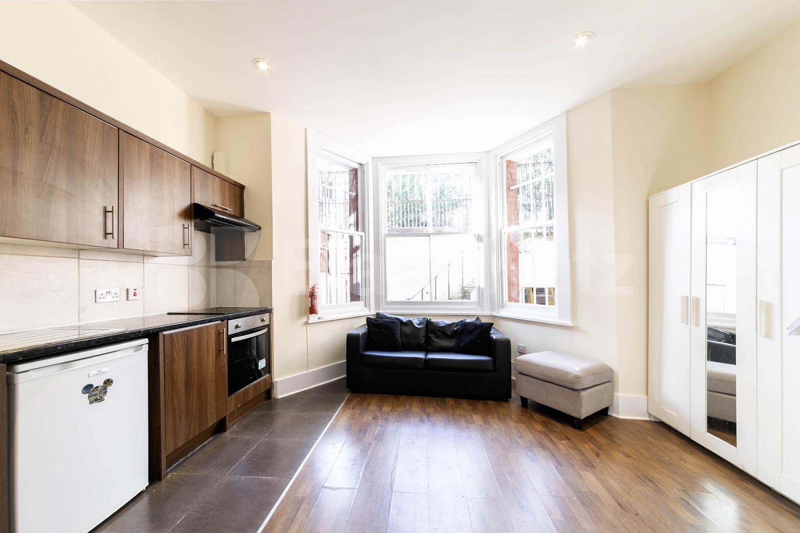 A spacious and well-presented furnished studio apartment with a mezzanine sleeping area, offering a bright and comfortable living space.The property is fully self-contained and provides everything needed for convenient modern living Sutherland Avenue, Maida Vale, W9,  London