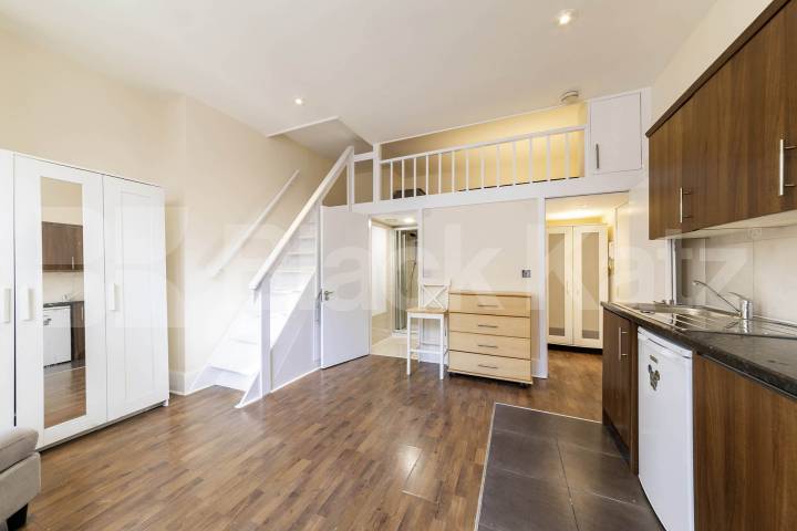 A spacious and well-presented furnished studio apartment with a mezzanine sleeping area, offering a bright and comfortable living space.The property is fully self-contained and provides everything needed for convenient modern living Sutherland Avenue, Maida Vale, W9,  London