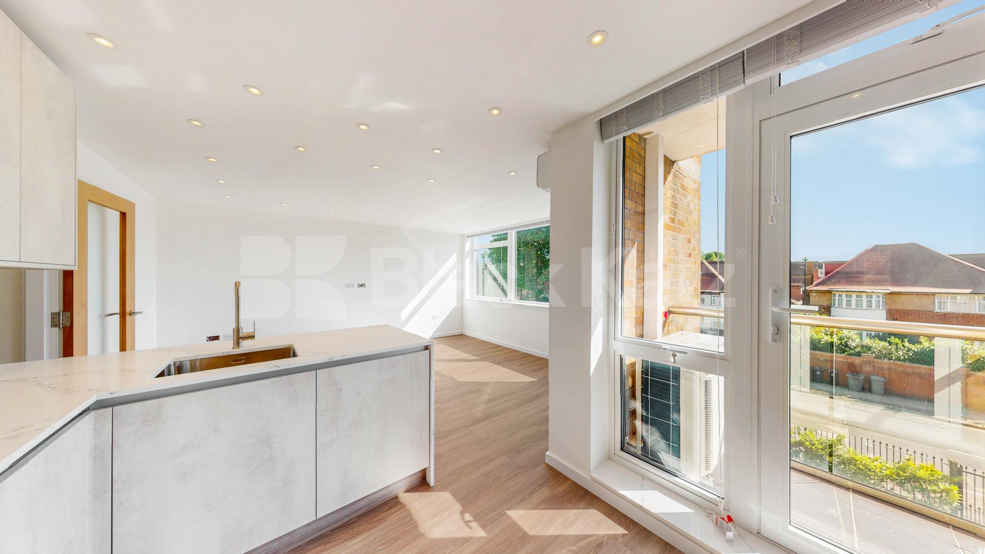 A stunning fully renovated three-bedroom apartment finished to an exceptional high standard throughout The Oaks, London, NW6,  The Oaks