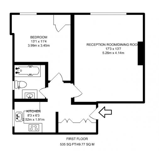 			1 Bedroom, 1 bath, 1 reception Flat			 Coverdale Road, KILBURN/WILLESDEN GREEN