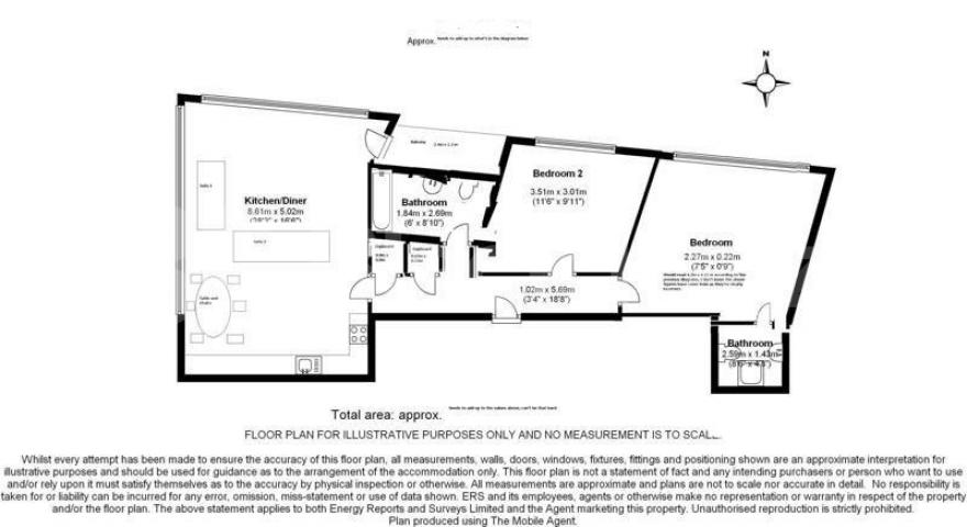 			LET, 2 Bedroom, 2 bath, 1 reception Apartment			 The Heights, Melior Street, London Bridge