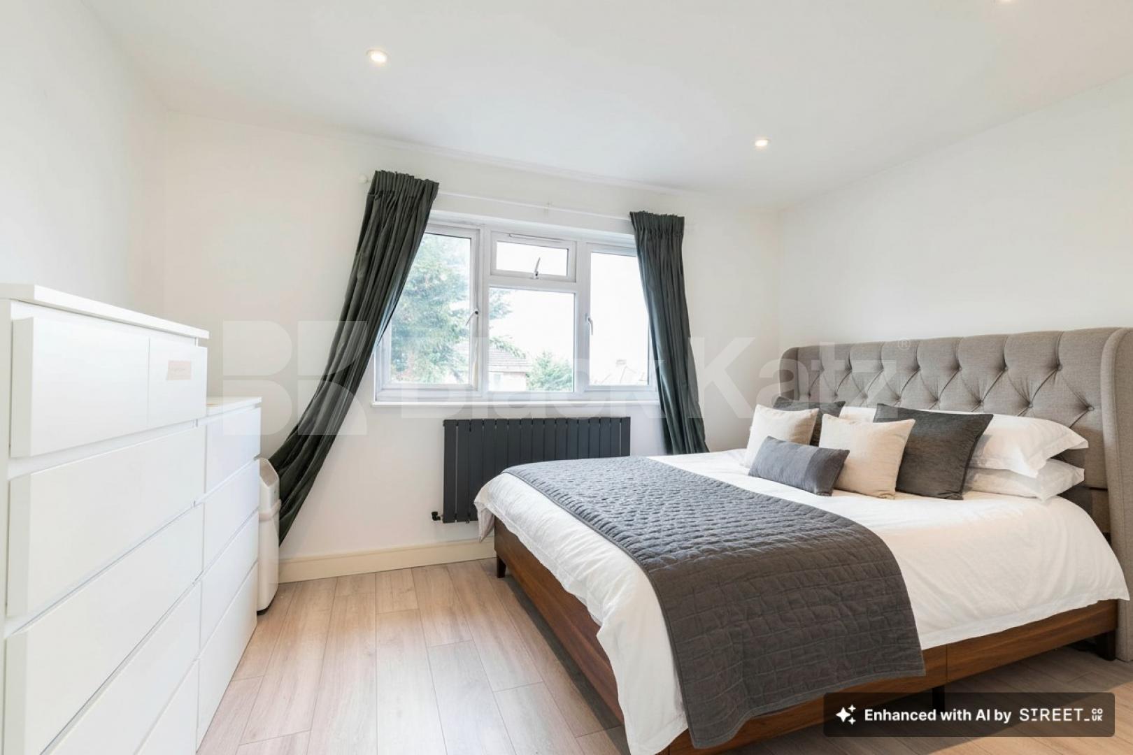This beautifully presented three-bedroom split-level house is located on the sought-after Lennon Road in the heart of Willesden Green Marley Walk, London, NW2,  London