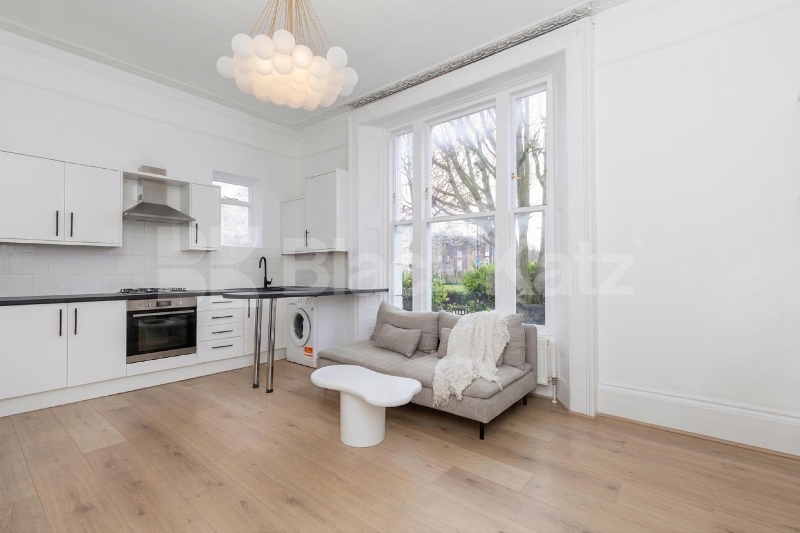 A bright and spacious one-bedroom apartment set on the raised ground floor of a well-maintained period property on the sought-after Priory Road, NW6.Beautifully presented throughout, the apartment features light oak flooring, creating a fresh and con Priory Road, London, NW6,  London