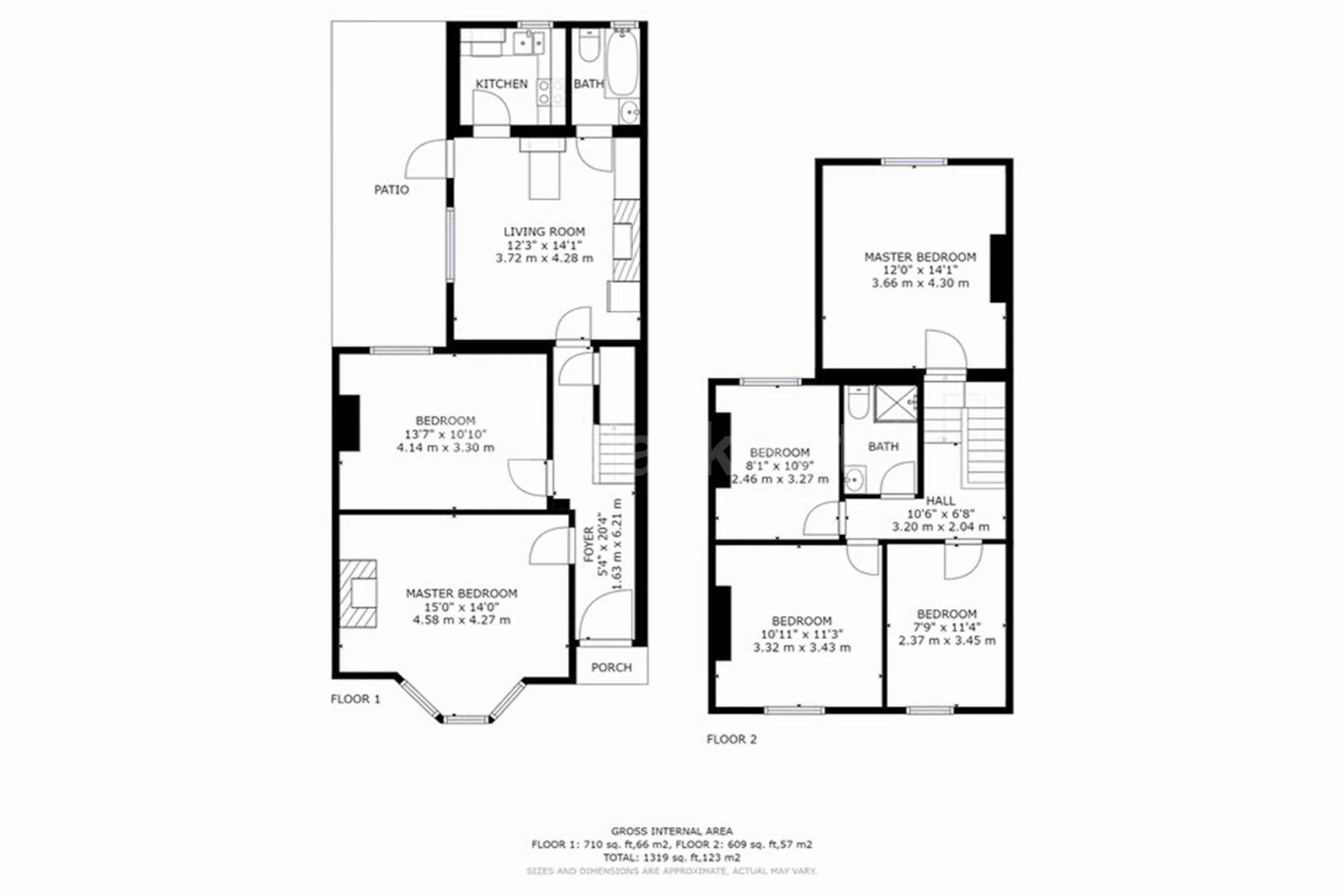Generous six bedroomed house, two bathrooms & beautiful patio garden Clayton Road , Peckham  SE15