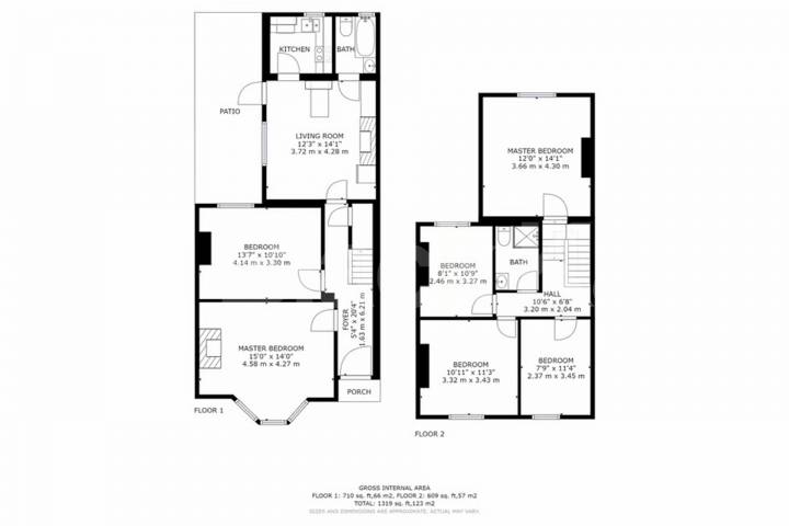 Generous six bedroomed house, two bathrooms & beautiful patio garden Clayton Road , Peckham 