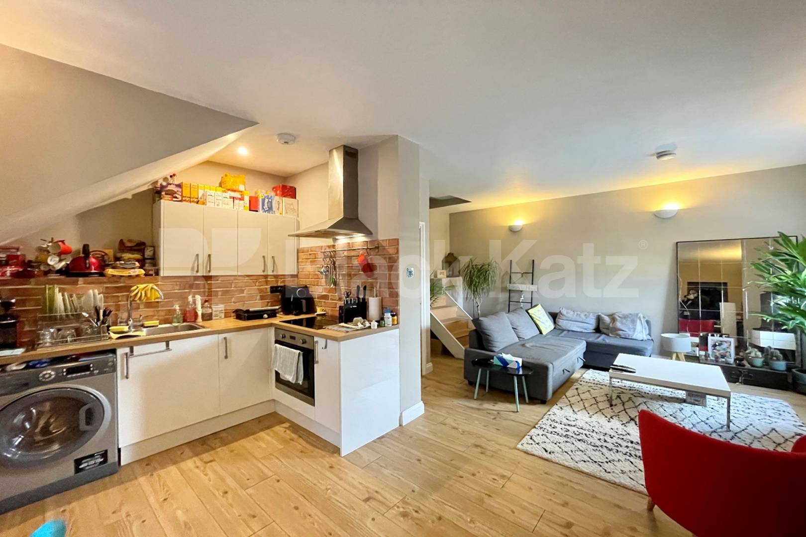 Contemporary warehouse style apartment with exposed brick work and wood floors Pensbury Place, Clapham Old Town