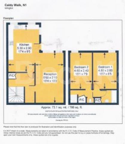 			2 Bedroom, 1 bath, 1 reception Flat			 Cadly Walk, ANGEL/ESSEX ROAD N1