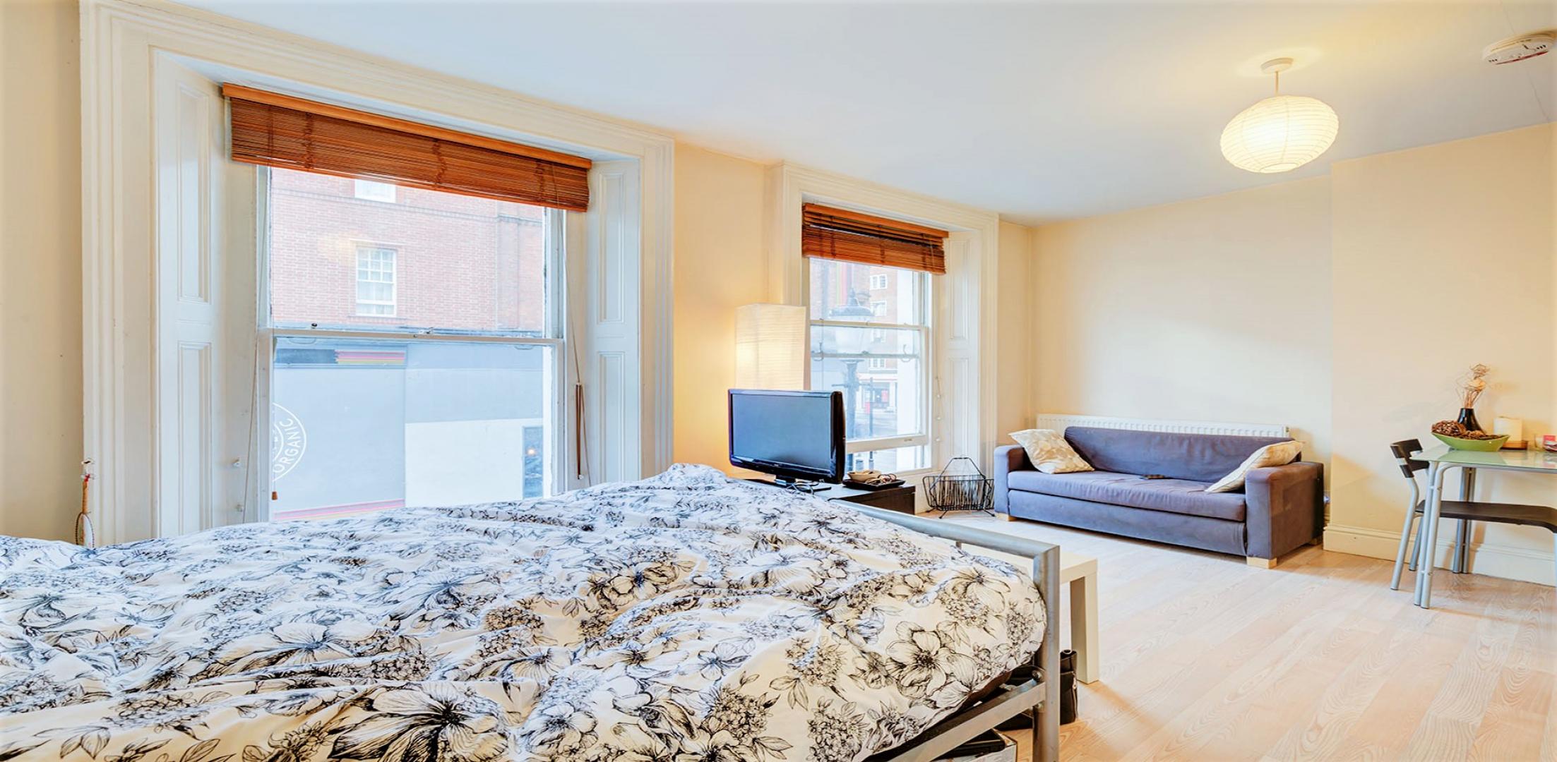 			Studio Apartment, 1 bath, 1 reception Flat			 Abingdon Road, High Street Kensington (Gas, water and electricity