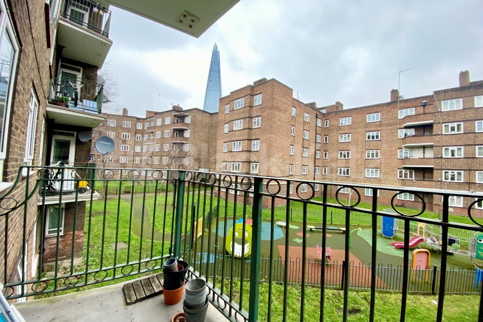 Superbly located and larger than average with views onto The Shard Tennis street, London Bridge