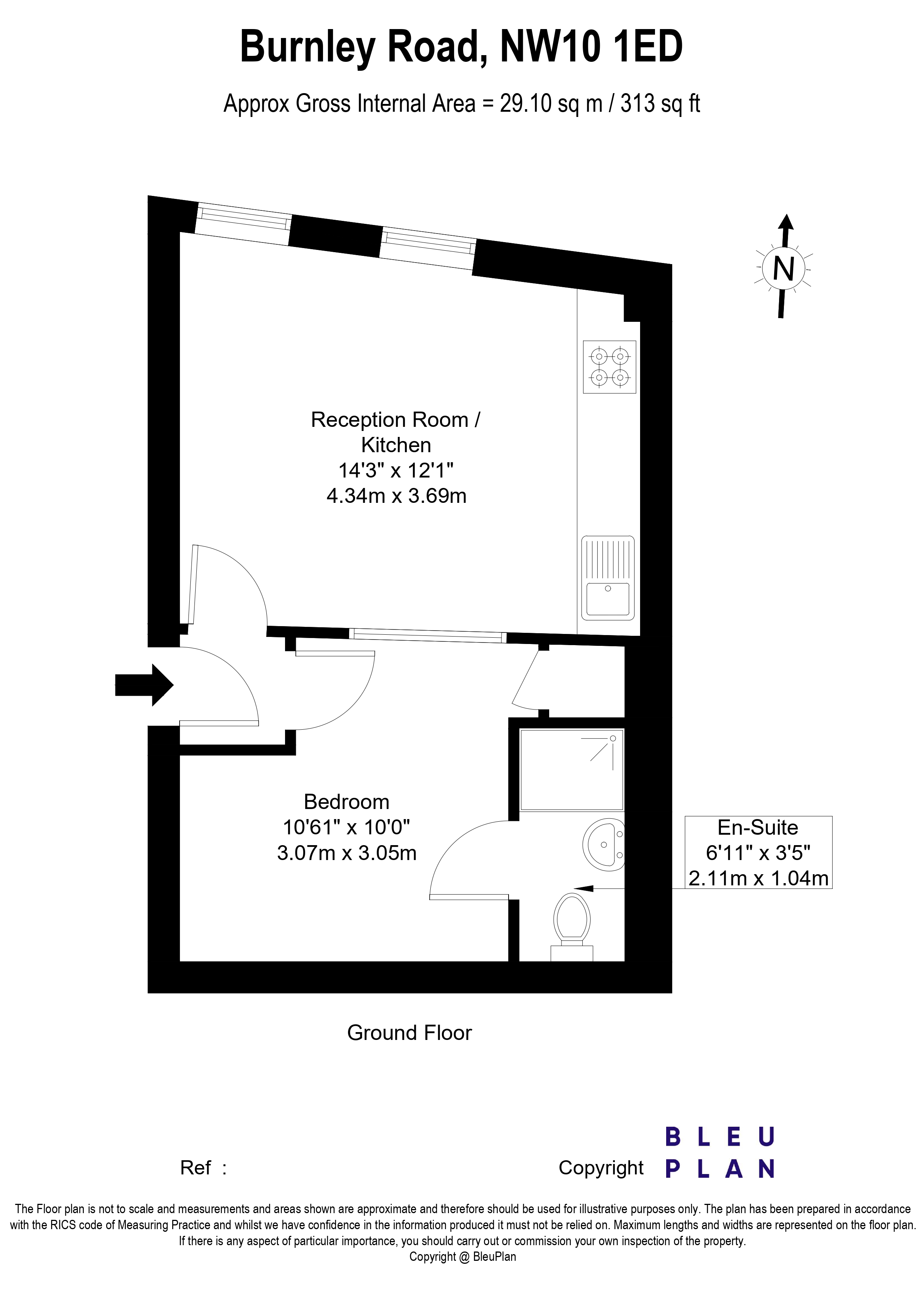 Burnley Road, Dollis Hill, NW10 (Inclusive of Gas and water) floorplan