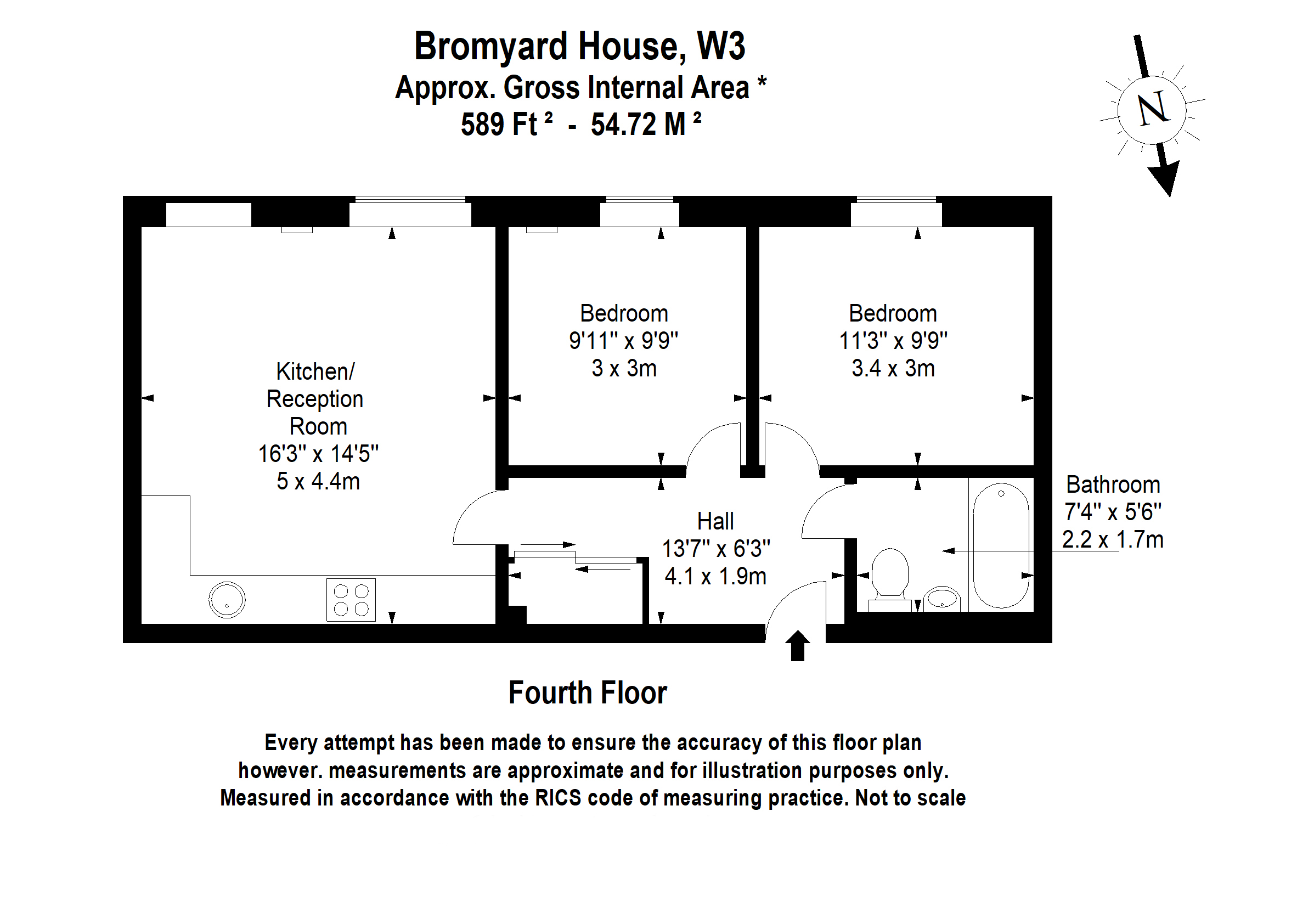 Bromyard Avenue, London, W3 (Inclusive of Water) floorplan