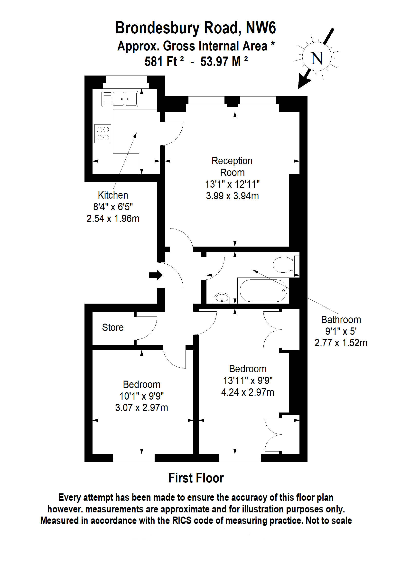 Brondesbury Road, London, NW6 floorplan