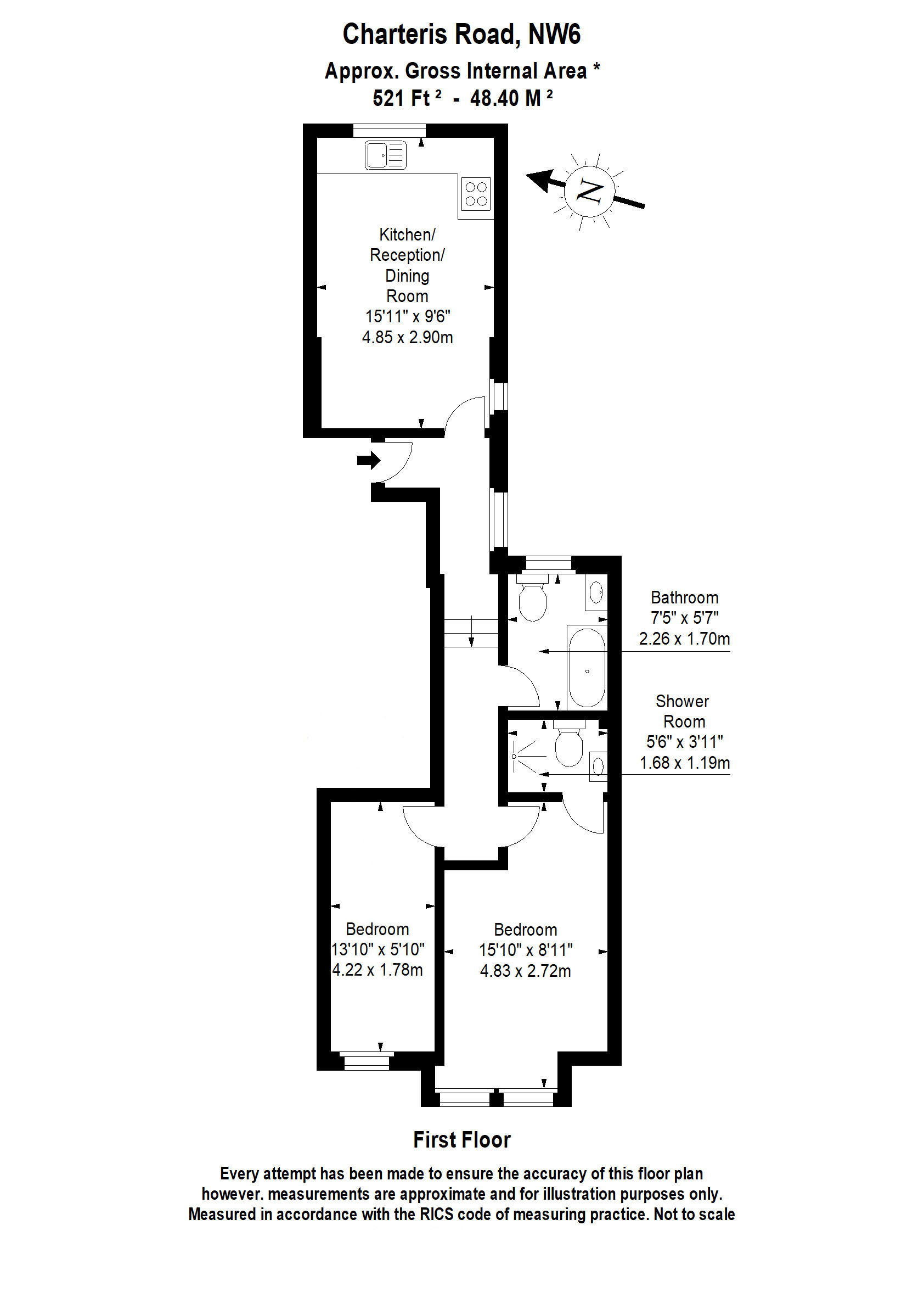 Charteris Road, Queens Park, NW6 floorplan