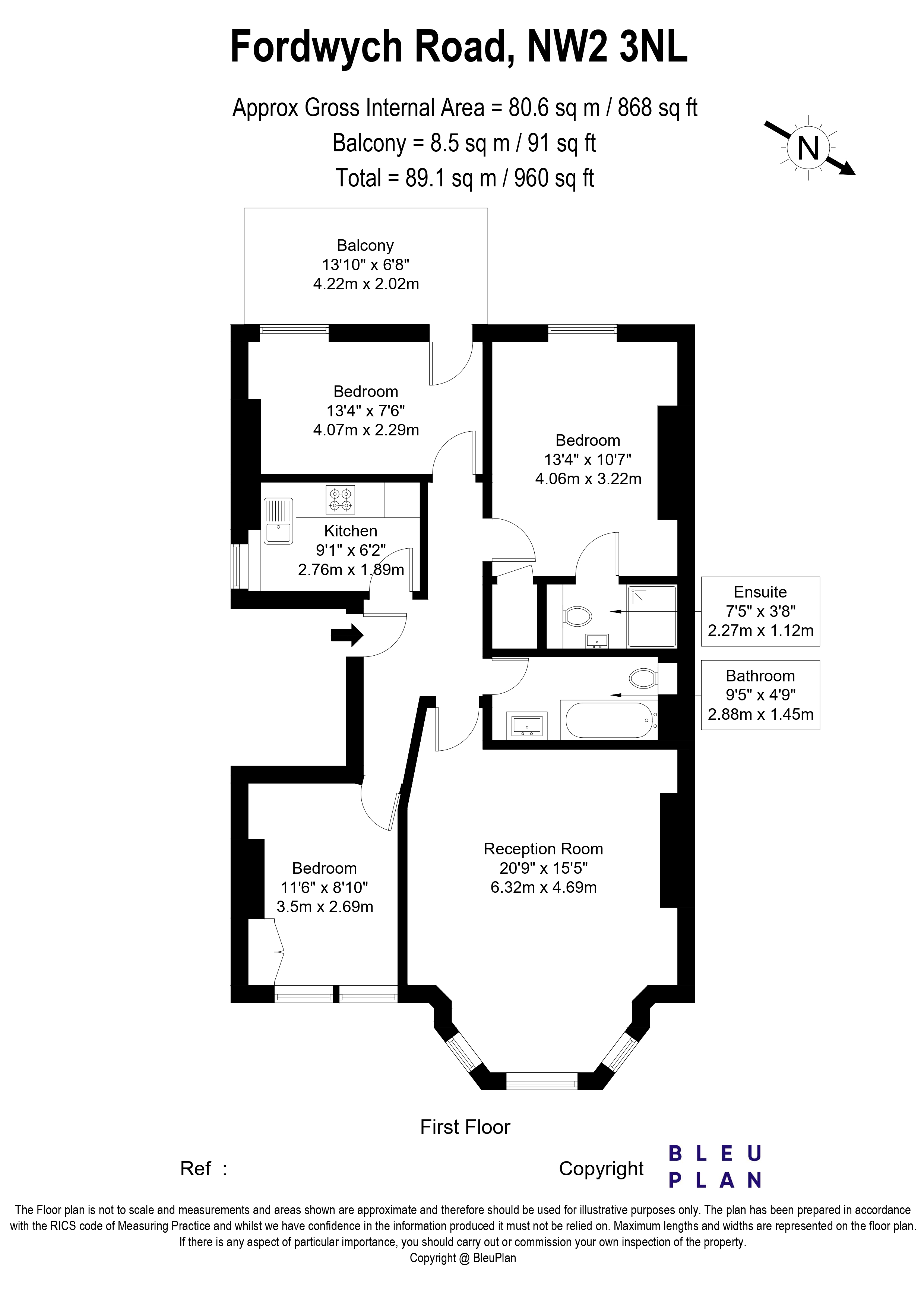 Fordwych Road, London, NW2 floorplan