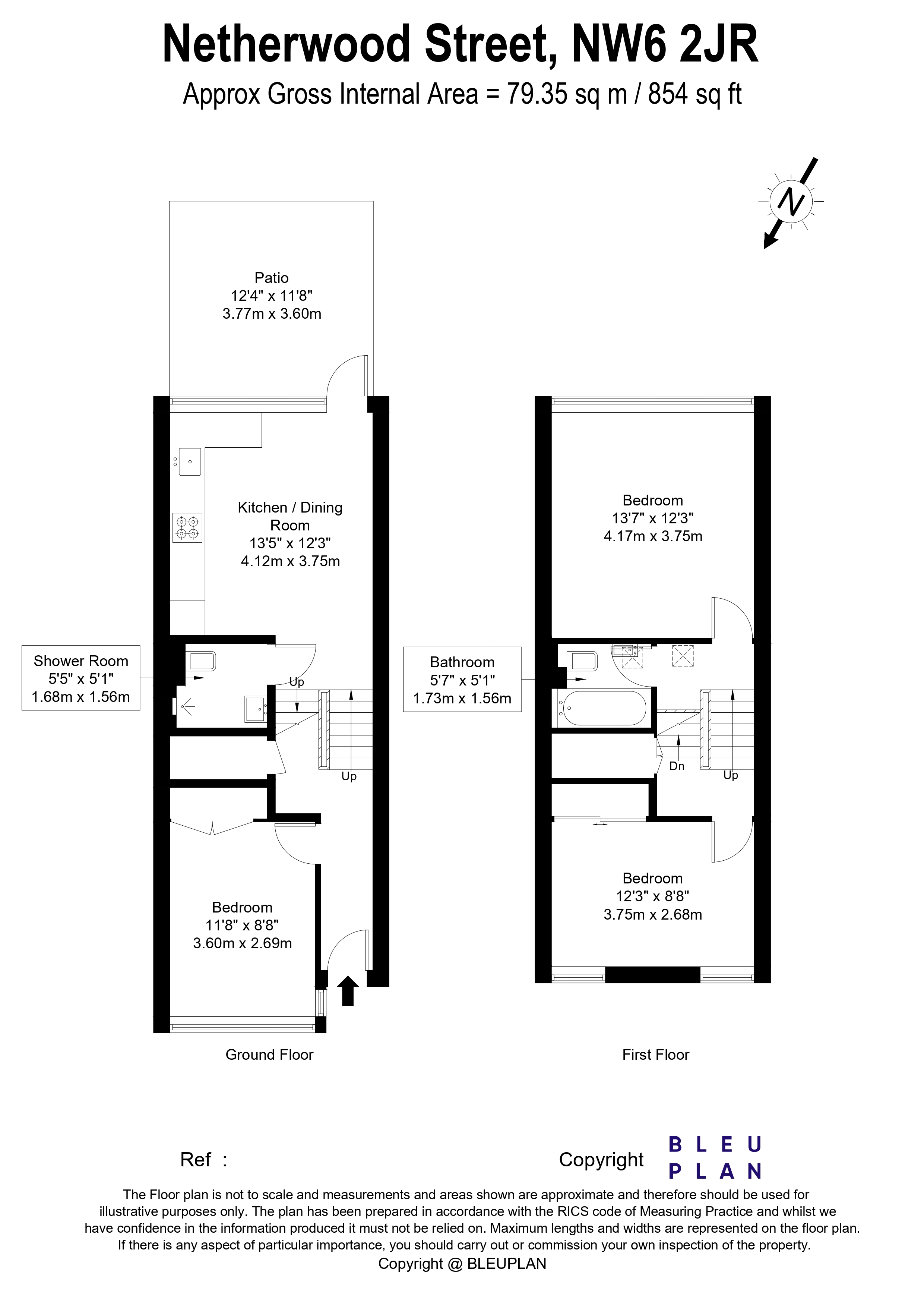 Netherwood Street, West Hampstead, NW6 (Inclusive of gas) floorplan