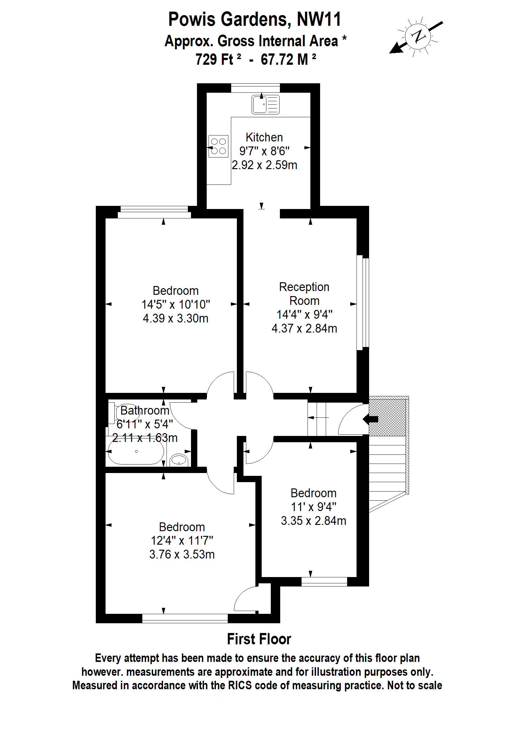 Powis Gardens, London, NW11 floorplan