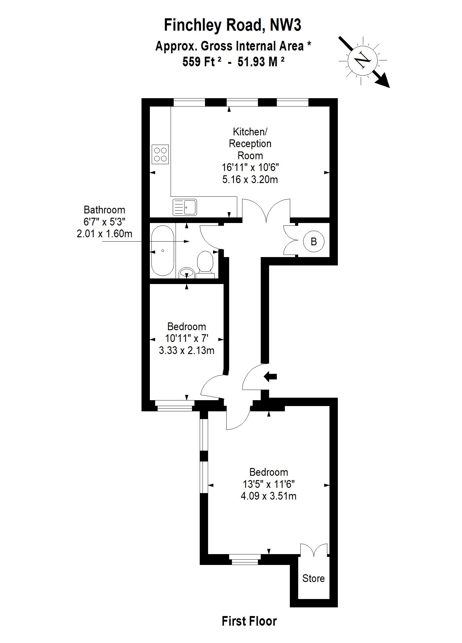 Finchley Road, Hampstead, NW3 floorplan