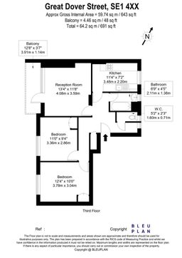 Selbourne House, Great Dover Street floorplan